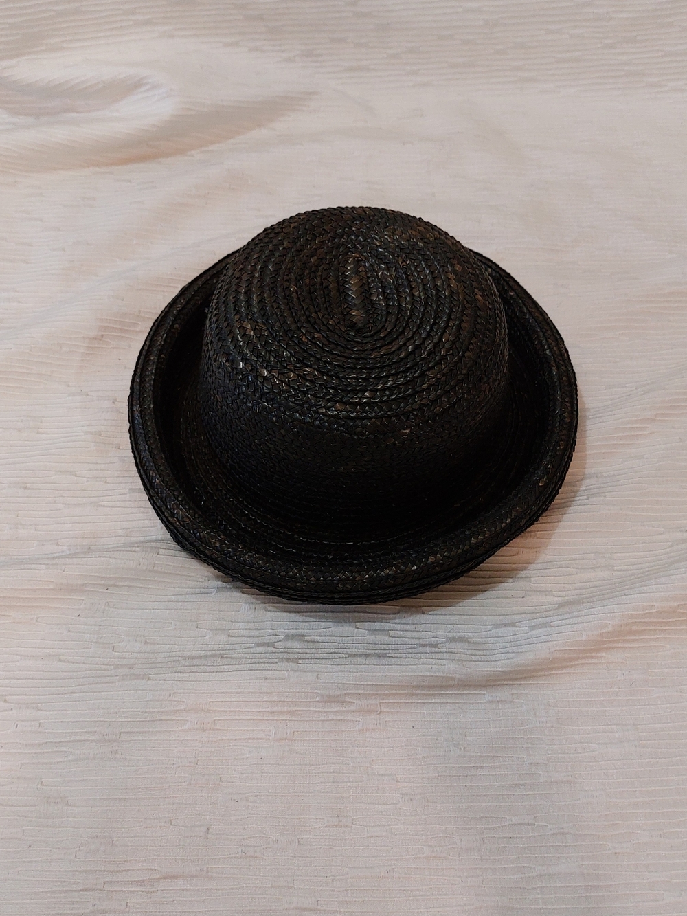 Vintage Black and Natural Straw Bowler Hats - Picture 6 of 9